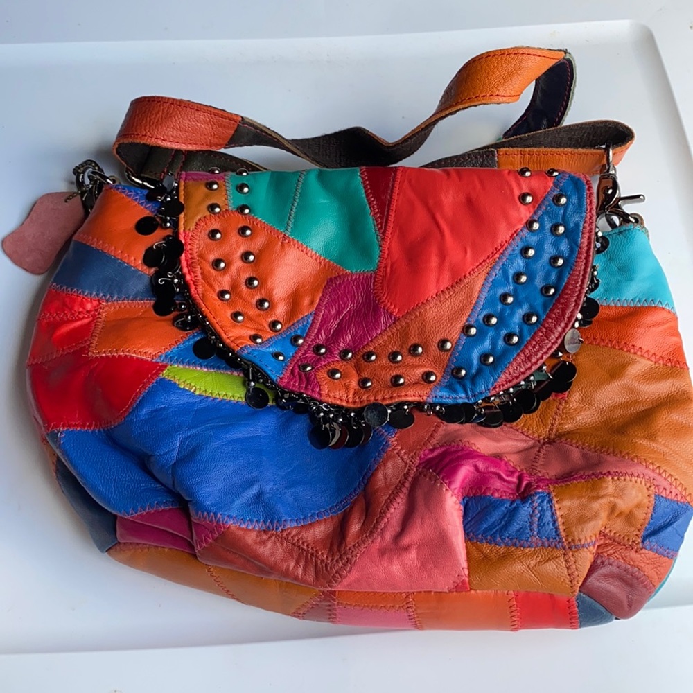 AmeriLeather Patch work Purse